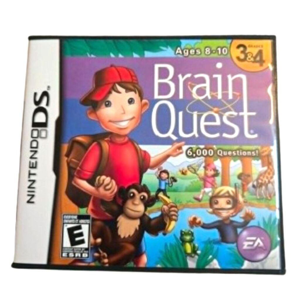 Brain Quest Grades 3 & 4 Nintendo DS 3DS Game (CIB w/ Manual) Tested